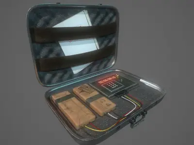 Briefcase C4 Bomb Low-poly 3D model