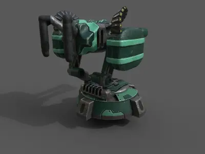Free military automatic sentry gun Free low-poly 3D model
