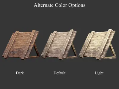 Medieval Collection Defense Wood Walls 3D Model Pack