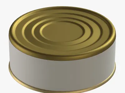 canned food round tin metal aluminium can 07 3D model