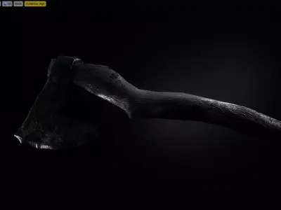 Rusty Old Medieval Horror Axe Low-poly 3D model