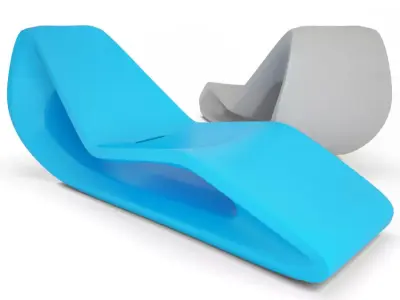 Plastic Deckchair Organic Qui est Paul Free 3D model