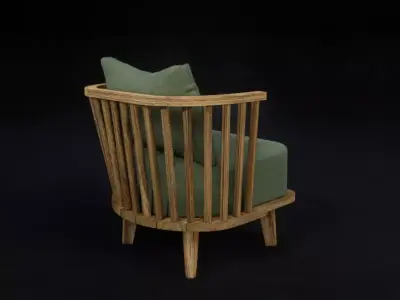 teak teralis chair 3D model