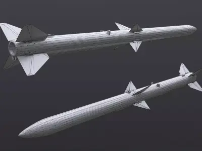 AIM-120A AMRAAM Missile Low-poly 3D model