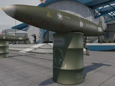 military  Air Force  hangar cafe museum  3D model