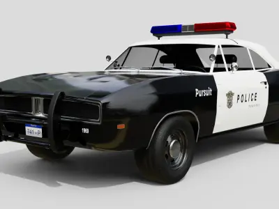 Classic Police Car - Realistic and Game Ready Low-poly 3D model