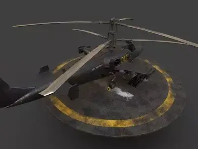 Ka-50 Attack Helicopter  Russian Military 3D Model 3D model