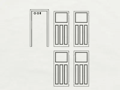 Dolls House Internal Door 1930s Mid-Century Miniature 3D print model