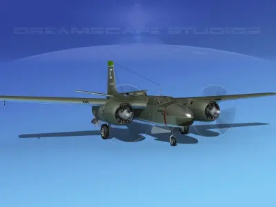 Douglas A-26C Invader V09 USAAF 3D model
