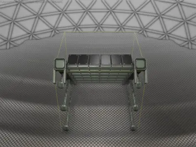 Sci-Fi Stairs - 13 - Green Version   Low-poly 3D model