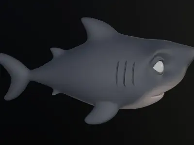 Asset - Cartoons - Animal - Shark Low-poly 3D model