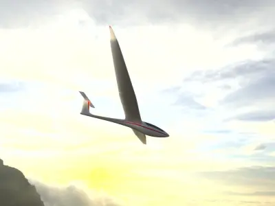 Glider in night sky 3D model