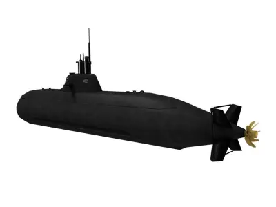 Submarine Changbogo Class KRI Nagapasa 402 Low-poly 3D model