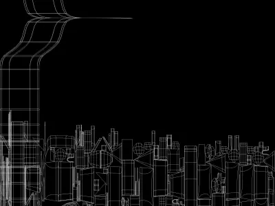 Canoe with Paddle Low-poly 3D model