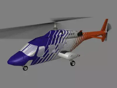 Bell 222 V3 Helicopter Low-poly 3D model