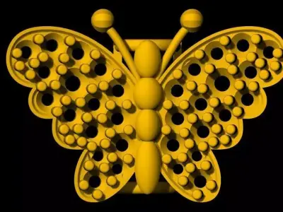 butterfly pendant 3dm file 3D print model