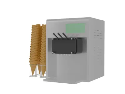 Realistic Ice Cream Machine 3D Asset 3D model