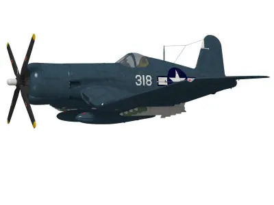 Chance Vought F4U-4 Corsair 3D model
