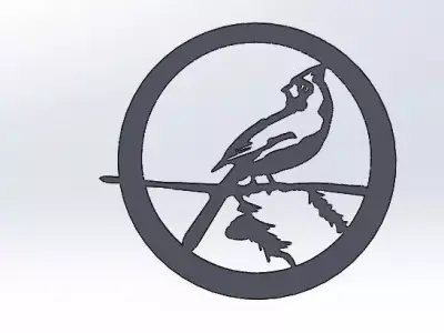 Cardinal metal art 3D model