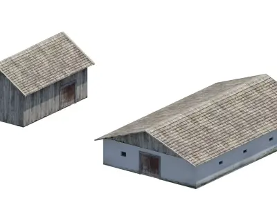 Historic stable and barn 1700 Free low-poly 3D model