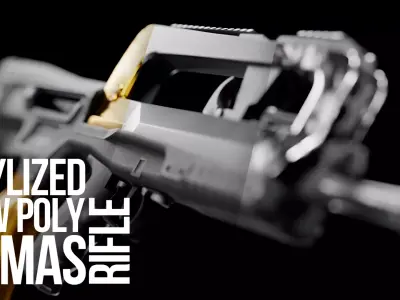  Low Poly FAMAS Rifle Low-poly 3D model