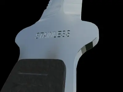 Low Poly Stainless Steel Tactical Combat Knife  Low-poly 3D model