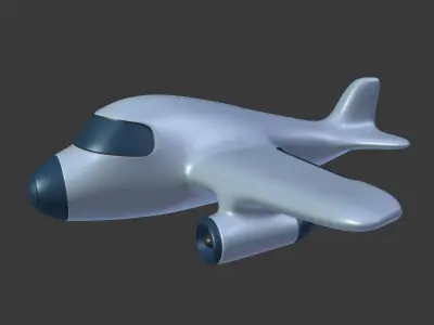 Cartoon Airplane Low-poly 3D model