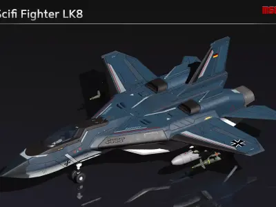 Scifi Fighter LK8 Low-poly 3D model