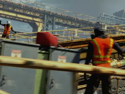 Industrial Wasteland KitBash Set Free 3D model