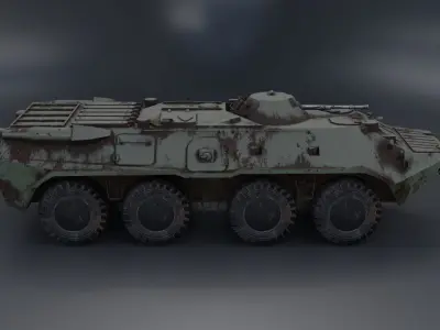 BTR-80 military 8x8 Armer Truck Low-poly 3D model