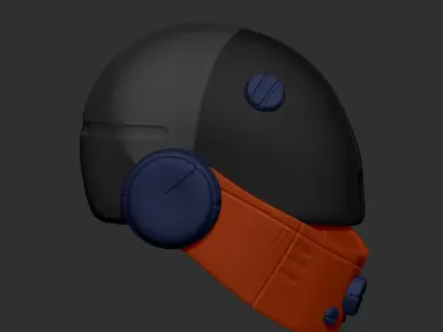 High quality scifi helmet high poly sculpt 3d printable 3D model 2