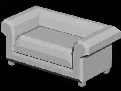 Classic Club Armchair lowpoly Free low-poly 3D model