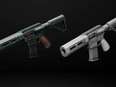 Stylized Weapons Pack v1 - UE5 Free low-poly 3D model