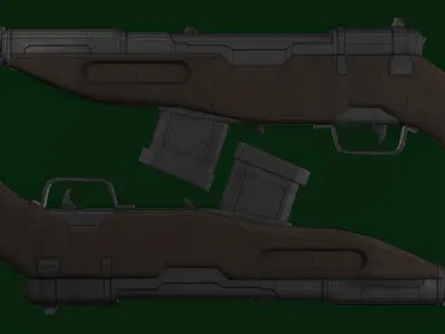 Stylized rifle Low-poly 3D model buy