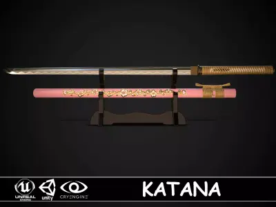 Katana 04 Low-poly 3D model