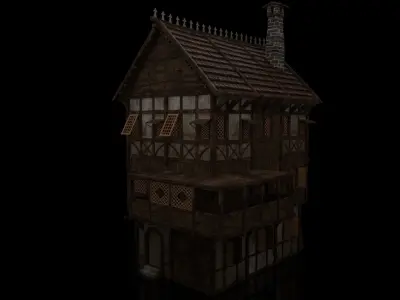 GameReady Medieval House Low-poly 3D model