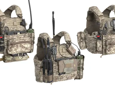 LBT 6094 PLATE CARRIER BUNDLE Low-poly 3D model