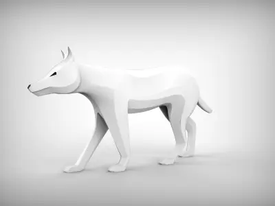 Wolf Sculpture Free low-poly 3D model