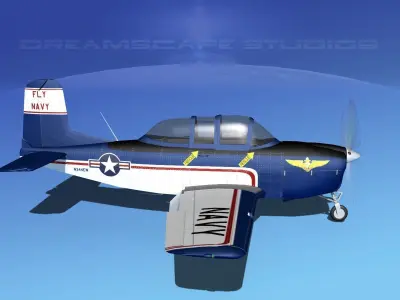 Beechcraft T-34 Mentor V13 USN 3D model