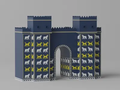 Cartoon Ishtar Gate Babylon Iraq 3D model