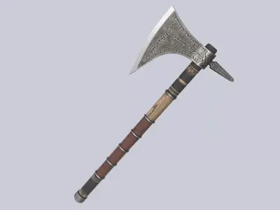 Fantasy hatchet Low-poly 3D model