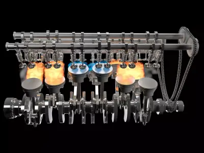 V12 Engine Animation 3D model