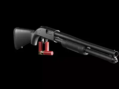 Shotgun Mossberg 590 9 shot Low-poly 3D model