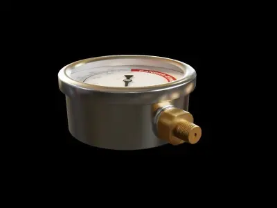 10000 PSI Pressure Gauge 3D model