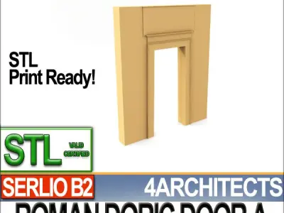 Ancient Roman Doric Door A Revit STL Printable 3D print model