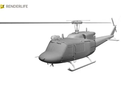 Huey Bell UH-1 helicopter 3D model