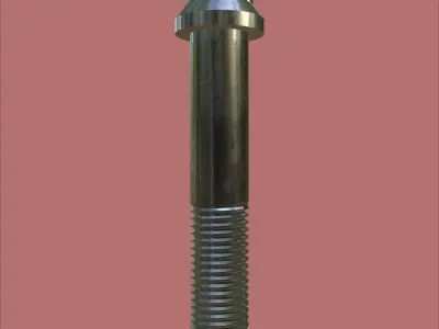 Steel Stained M12 12 Point Bolt 4K PBR 3D model