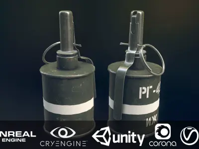 RG 42 Hand Grenade Low-poly 3D model