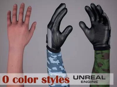 FPS Arms Pack 01-04 Mega Bundle Low-poly 3D model