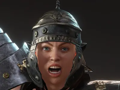 Female Roman soldier Low-poly 3D model